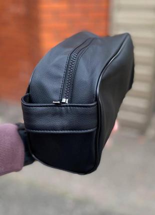 Мужская сумка органайзер косметичка эко кожа черная вместительная удобная для мелочей в дорогу повседневная1 фото