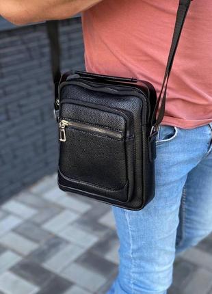 Мужская сумка барсетка через плечо стильная лаконичная сумка мессенджер классическая повседневная