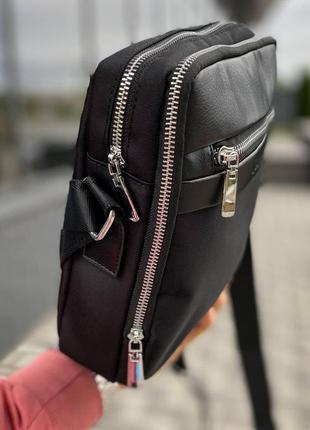 Повседневная сумка барсетка мужская через плечо черная, комбинированная, стильная3 фото