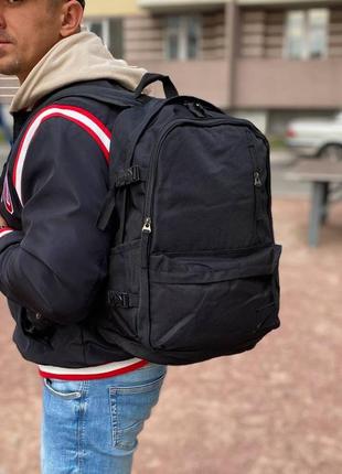 Мужской рюкзак спортивный городской портфель черного цвета много отделений вместительный повседневный рюкзак2 фото