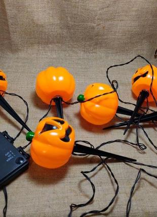6 led happy hallowen гирлянда на батарейках