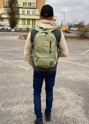Мужской рюкзак converse зеленый, универсальный городской для тренировок вместительный портфель,2 фото