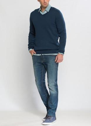 Синій чоловічий светр lc waikiki / лз вайкікі з v-подібним вирізом3 фото