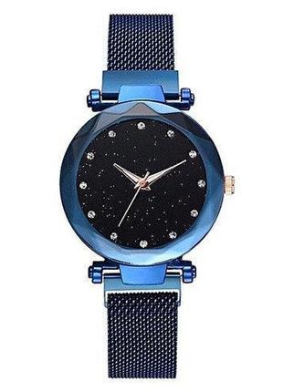 Женские часы starry sky watch на магнитной застёжке синий2 фото
