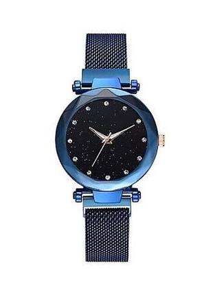 Женские часы starry sky watch на магнитной застёжке синий4 фото