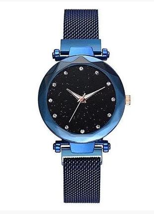 Женские часы starry sky watch на магнитной застёжке синий5 фото