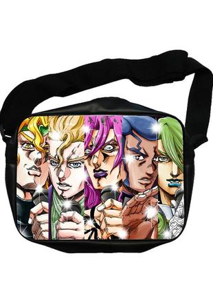 Сумка екошкіра аніме неймовірні пригоди джоджо jojo's bizarre adventure з двостороннім принтом (b0055)