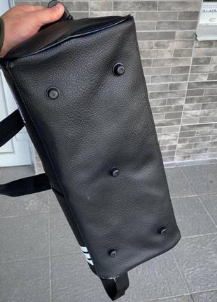 Спортивна сіра сумка чоловіча жіноча унісекс середнього розміру повсякденна міцна екошкіра стильна7 фото