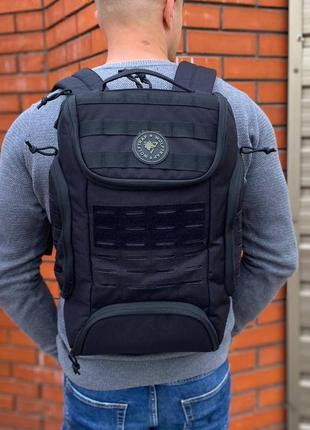 Чоловічий тактичний рюкзак чорного кольору wolftrap місткий міцний надійний 30 літрів міський