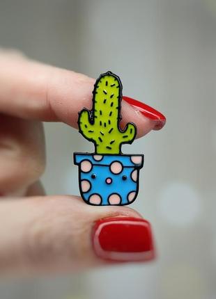 Металлический значок - пин "кактус"  (знач0268)