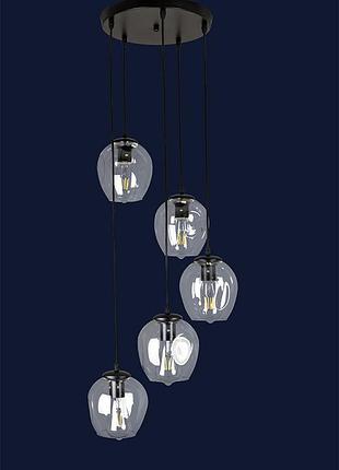 Люстра підвісна 756pr0231f-5 bk+cl (300)
