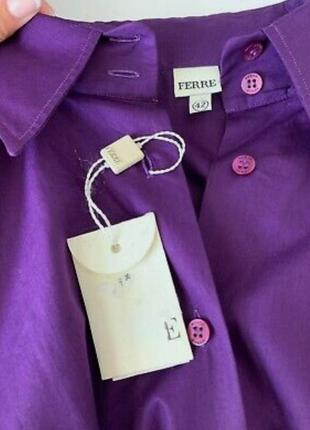 Новая шёлковая (100%silk) классическая блузка, рубашка gianfranco ferre 42 размер (италия, оригинал 100%). в наличии чёрно-белая5 фото