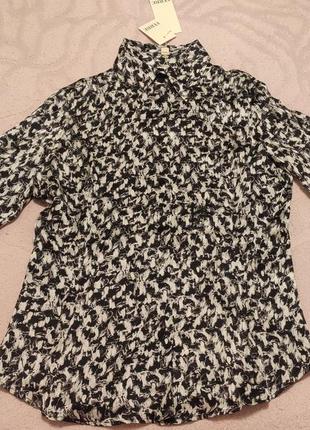 Новая шёлковая (100%silk) классическая блузка, рубашка gianfranco ferre 42 размер (италия, оригинал 100%). в наличии чёрно-белая6 фото