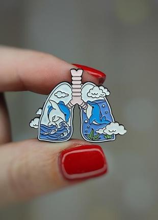 Металлический значок - пин "лёгкие' (знач0261)