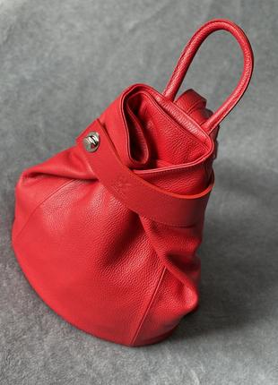 Кожаный красный рюкзак stella, италия, цвета в ассортименте2 фото