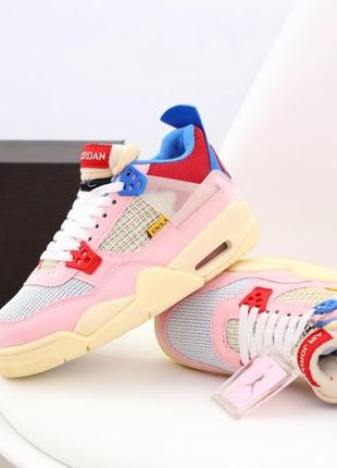 Кросівки nike air jordan 4 retro beige blue red