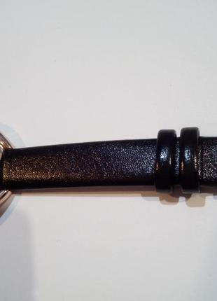 Женские часы swarovski с черным ремешком (роз.золото)7 фото
