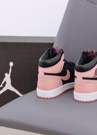 Кроссовки nikr air jordan 1 retro black pink4 фото