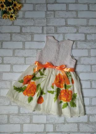 Нарядное платье на девочку с цветами4 фото
