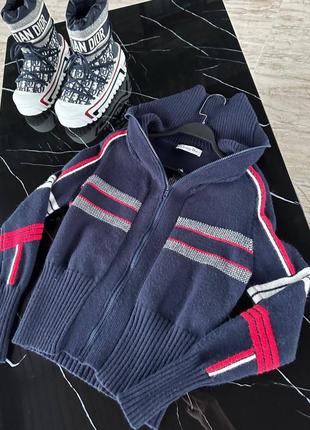 Кофта мирер в стиле christian dior синий на молнии коттон