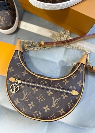 Сумка louis vuitton кожа лодочка коричневая