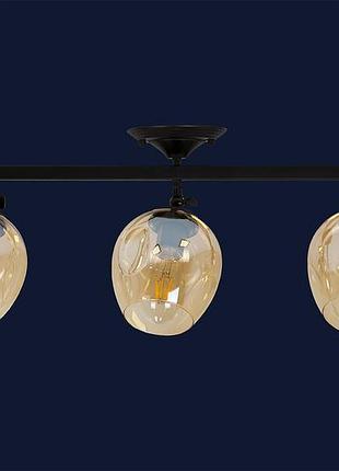 Люстра потолочная на три  плафона на планке 756xpr0231f-3 bk+br