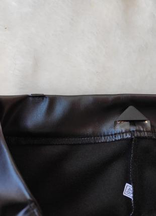 Чорні утеплені шкіряні штани прямі шкірозамінники теплі на флісі стрейч висока талія батал6 фото