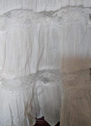 Легкая летняя юбка белого цвета, на подкладке, размер м3 фото