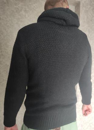 Теплый, комфортный шерстяной свитер с капюшоном. размер xl, шерсть не колет.4 фото