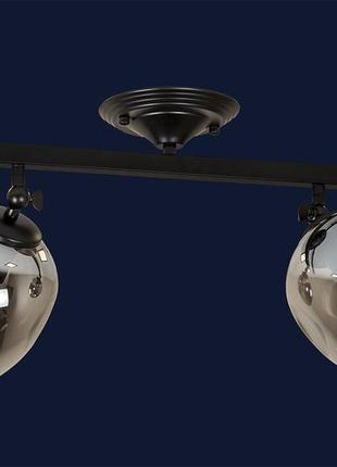 Люстра потолочная на два плафона на планке 756xpr0231f-2 bk+bk