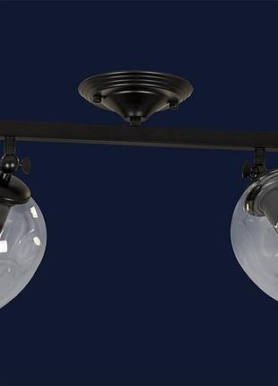 Люстра потолочная на два плафона на планке 756xpr0231f-2 bk+cl