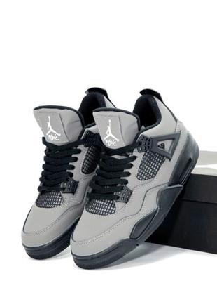 Кроссовки nike air jordan 4 retro grey black