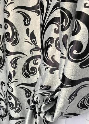 Комплект двойных штор блэкаут софт на тесьме 150х270 см (2шт) с тюлем шифон 400х270 см цвет серый8 фото