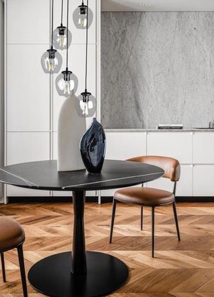 Чорна підвісна люстра на 5 молекул (56-pr0231f-5 bk+cl)2 фото