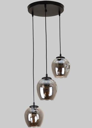 Чорна підвісна люстра на 3 молекули (56-pr0231f-3 bk+bk)