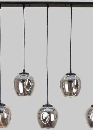 Чорна підвісна люстра на 5 молекул (56-pr0231f-5 bk+bk)