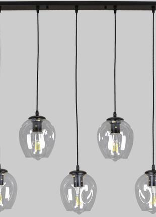 Чёрная подвесная люстра на 5 молекул (56-pr0231f-5 bk+cl)