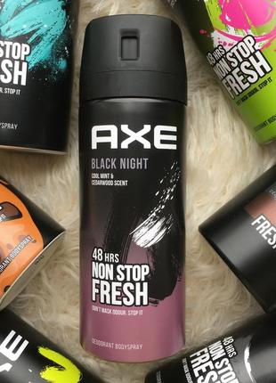 Axe black night 48h non stop fresh дезодорант спрей мужской для мужчин с пряным ароматом акс