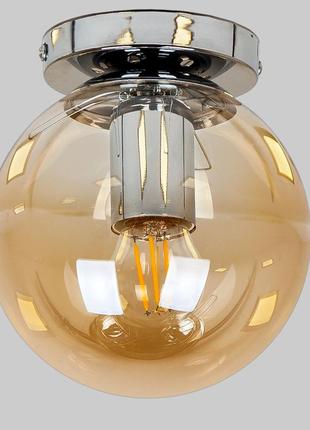 Серебряный потолочный стеклянный светильник (56-xpr150f-1 cr+br)