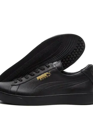 Мужские кожаные кроссовки в стиле puma smash black4 фото