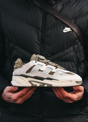 Мужские кроссовки adidas niteball white olive 40-41-42-43-44-45