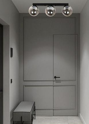 Черная потолочная люстра с шарами (56-xpr150f-3 bk+bk)2 фото