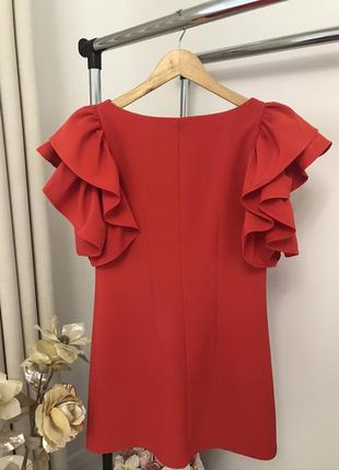 Платье красное с рюшами6 фото