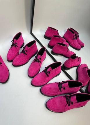 Замшеві черевики на шнурівці з натуральної замші замшевые ботинки на шнуровке натуральная замша7 фото