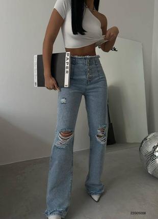 Рваные джинсы с бахромой4 фото