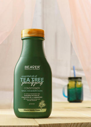 Кондиционер для жирных волос beaver tea tree purifying conditioner с маслом чайного дерева 350 мл1 фото