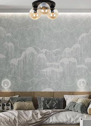 Черная потолочная люстра с шарами (56-xpr150f-3 bk+br)2 фото