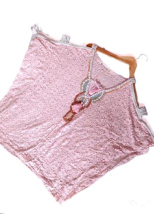Стильнп розовая блуза туника с цветочным принтом