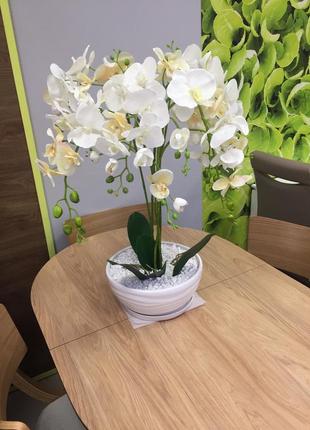 Орхідея штучна біла силіконова 70-80 см