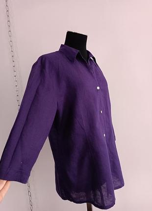Рубашка из льна и хлопка ярко-фиолетового цвета mara manzona, 42it3 фото